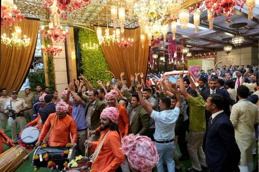 Celebrations at Ambani's wedding before Justin Bieber performed